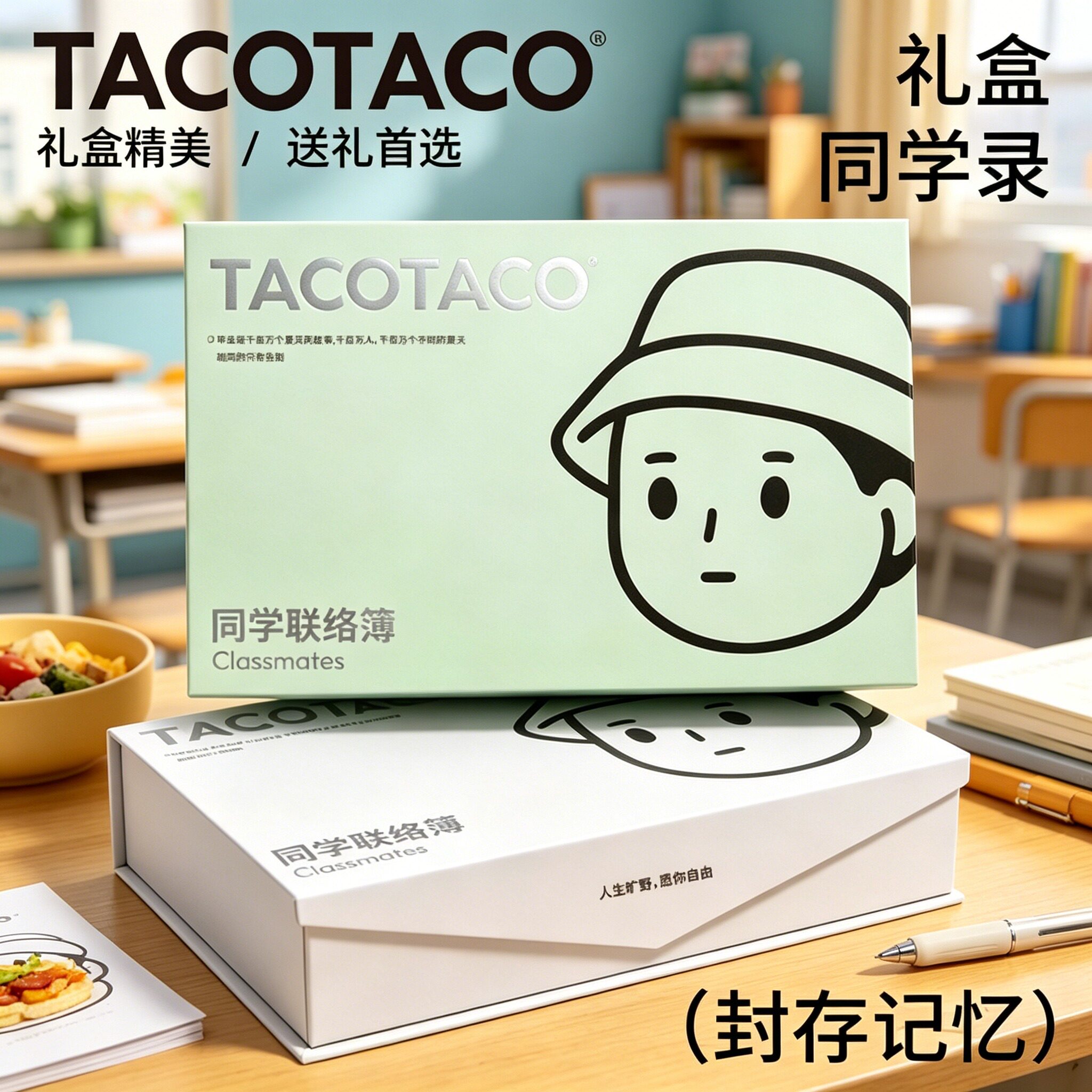 TACOTACO礼盒同学录2026新款小学生六年级毕业纪念留言册礼物高颜值ins风小众国风男女生活页本通讯录留言本图片