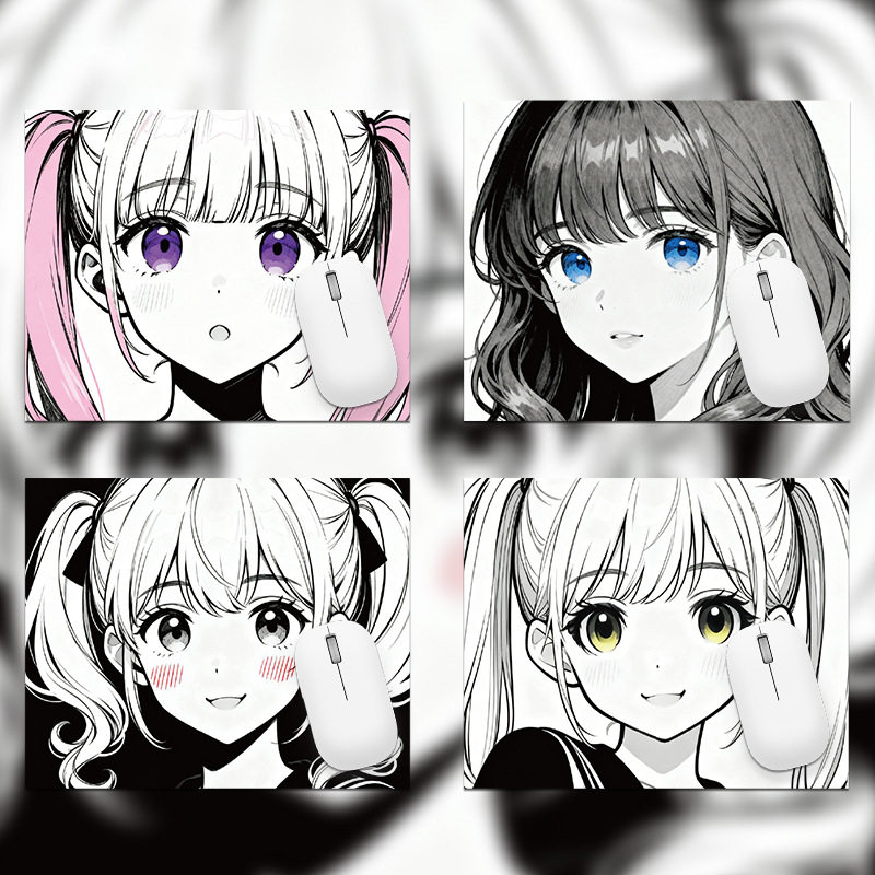 新款二次元女孩黑白线条高级感鼠标垫小号键盘垫防滑桌面垫动漫滑鼠墊,3C数码配件,笔记本个性小贴纸,淘宝优惠券,粉丝福利购,淘宝优惠卷