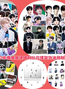 50张顶流偶像蔡徐坤粉丝应援贴纸公益王CXK全能明星歌手周边行李箱手账本手机壳礼盒墙面遮丑汽车防水贴画