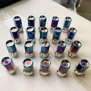 汽车轮胎螺母轮毂螺帽17号套筒42MM长钢制烤蓝改装锻造轮毂螺丝帽