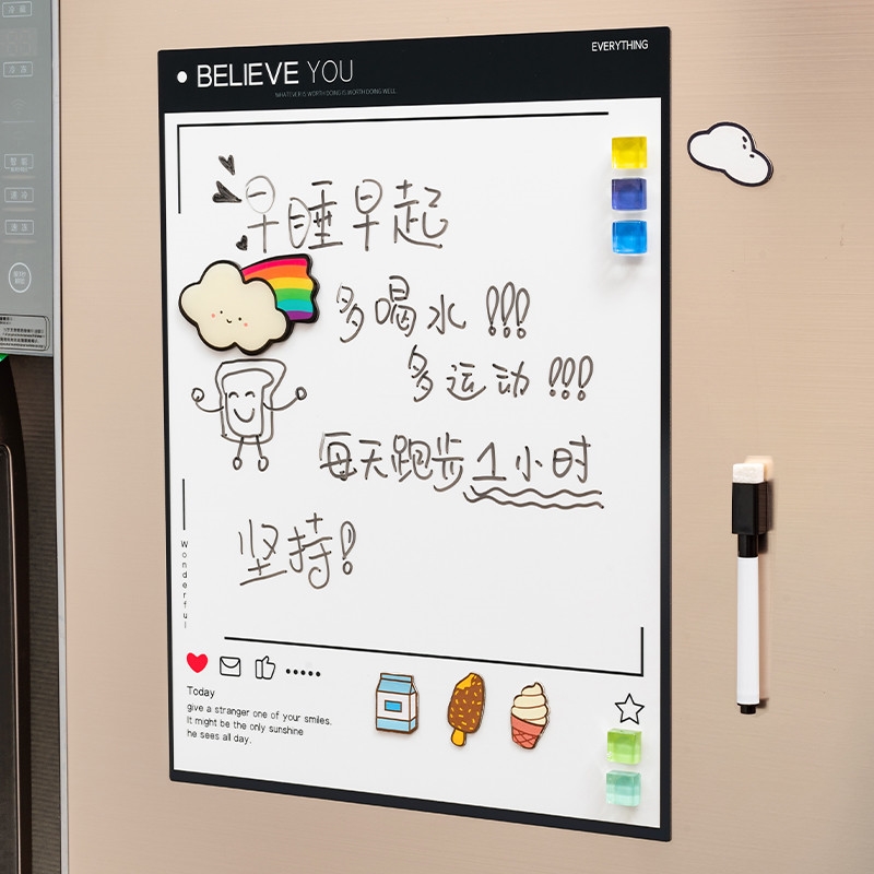 冰箱贴留言板记事贴磁贴个性创意磁力白板便利贴定制磁性日历磁吸