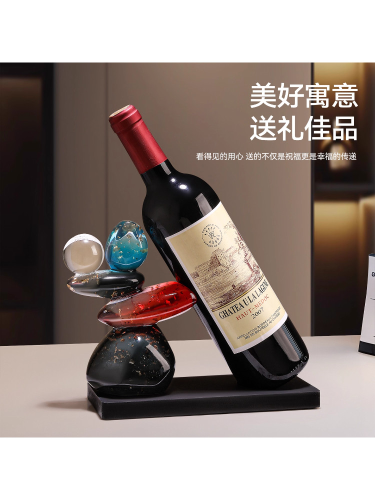 创意新中式时来运转红酒架收纳架摆件客厅酒柜电视柜办公室装饰品