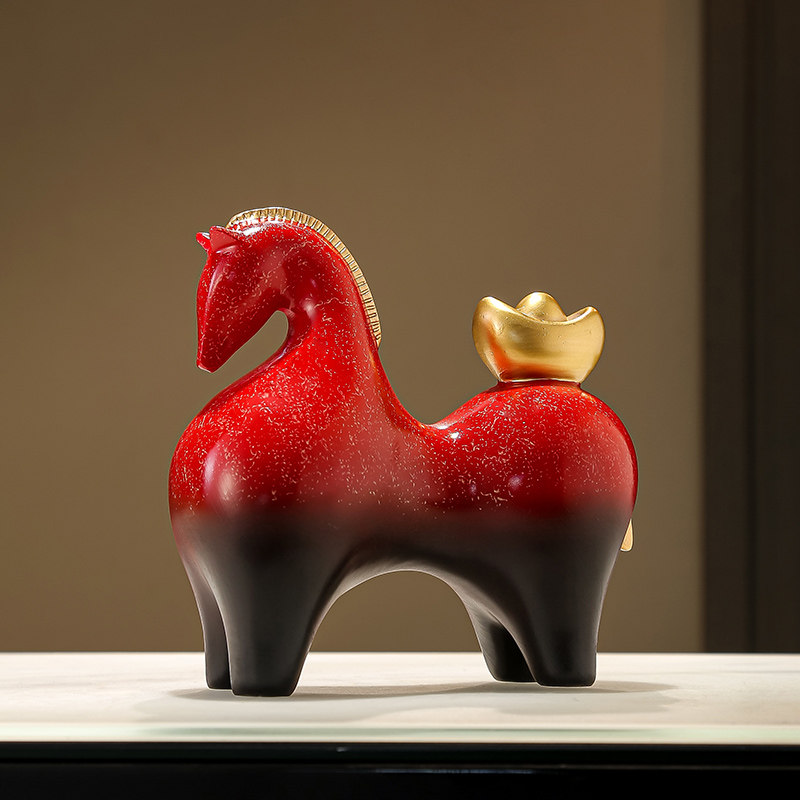 马年新年礼物马上有钱办公室客厅酒柜轻奢高档玄关装饰品乔迁新居,家居饰品,桌面摆件,淘宝优惠券,粉丝福利购,淘宝优惠卷