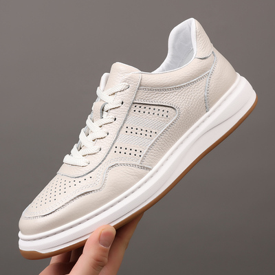 头层牛皮男鞋夏季真皮休闲鞋板鞋