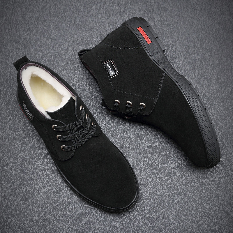 冬季真皮羊毛男士棉鞋高帮保暖鞋