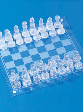 供应35*35cm 磨砂玻璃国际象棋(glass chess set)玻璃水晶象棋