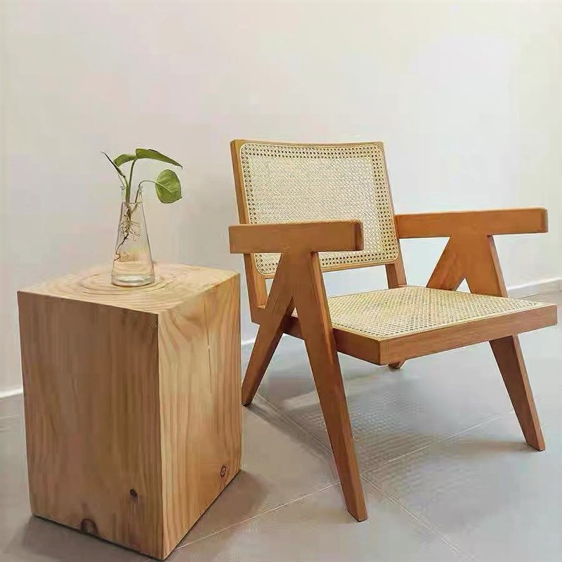 北欧实木方形木墩客厅创意花架底座酒店边几角几木桩民宿搭配摆件