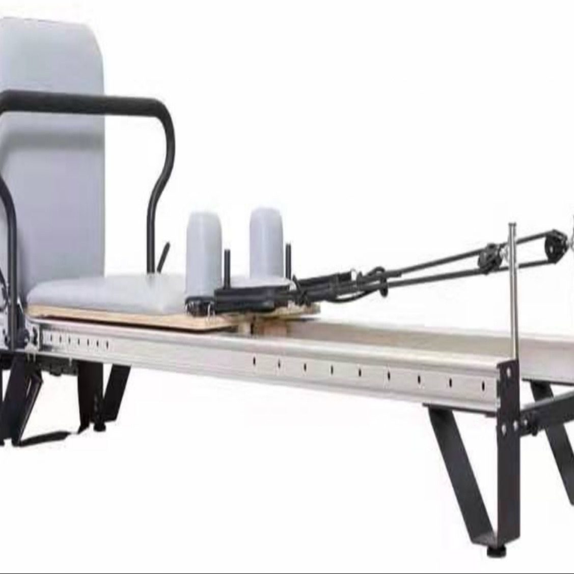 JS-M048拉提大器械核心床铝合金中脚低脚平床全轨道小白床半高架