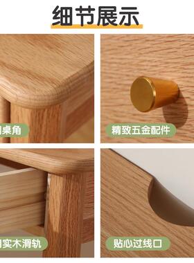 儿童实合木学习桌书全架一体组书字桌初NVO中小学生卧室家用简约