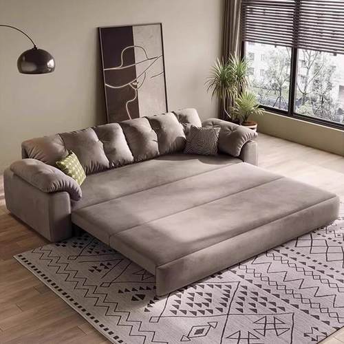 意磨砂布IVE式沙床20发25新款可折叠伸多功能储物两缩用小户型网