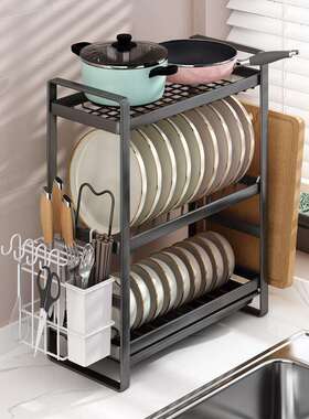 Y*h窄款尺寸碗小收纳架不锈钢碟厨房台柜内碗架碗筷沥F5M74690水