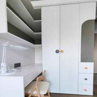 新款 高档白木衣柜拉手简约一门蜡顶柜子实通顶QUE木到制木门把手