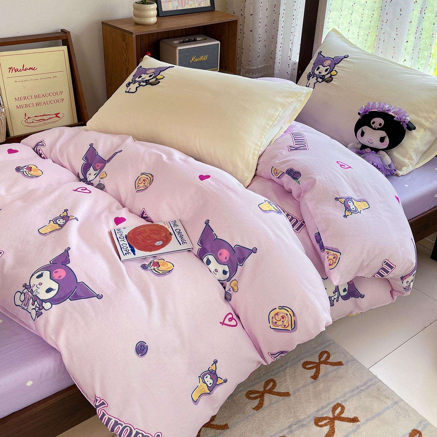 2LL-TJ20202新款三丽鸥全5棉双层纱件套纯棉刺四三绣枕套学生宿舍