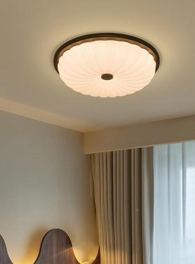 中古复古卧室灯吸灯护眼胡桃木圆式57331形美式新中主卧灯书顶房