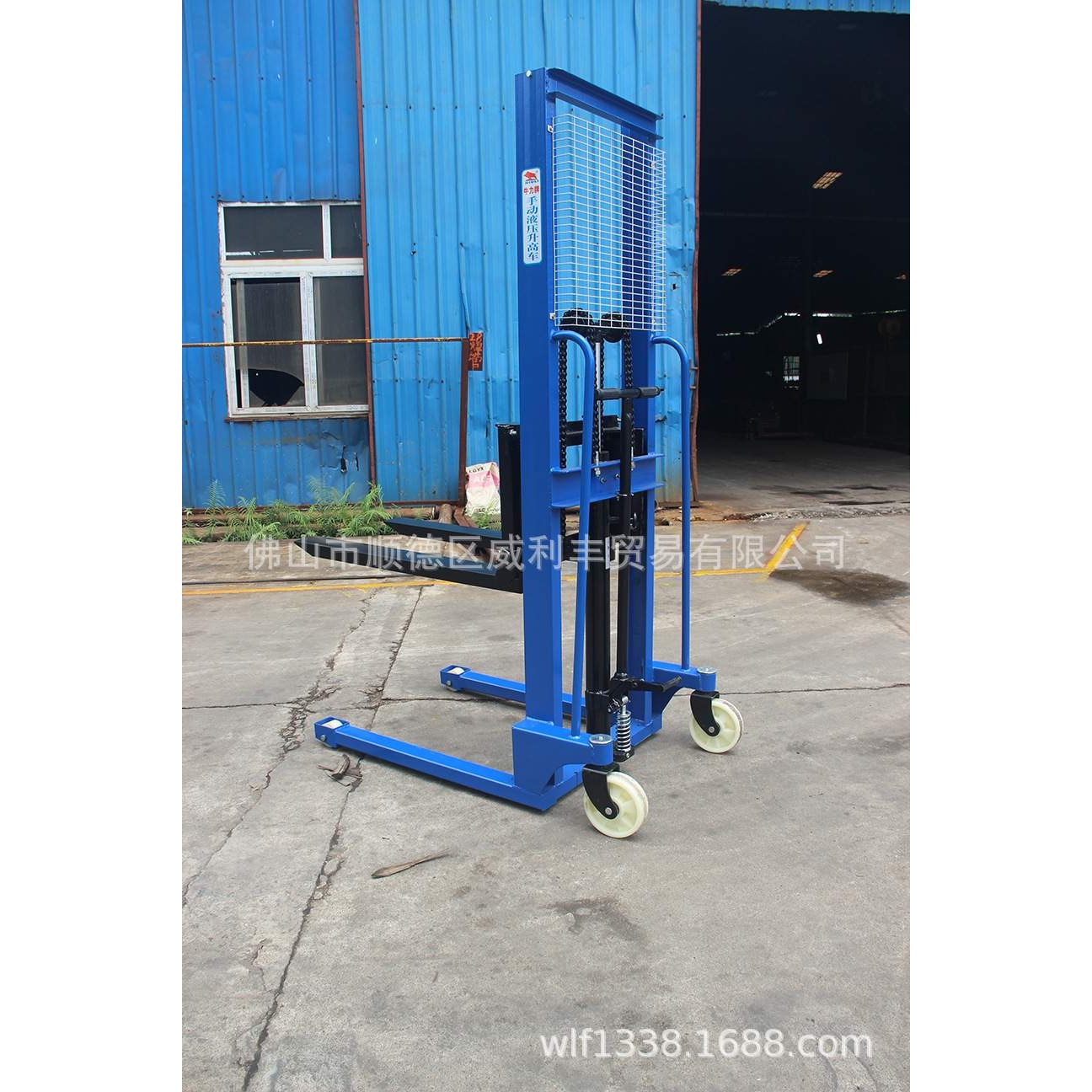 厂家直销牛力牌手动液压升高车A型升降叉车2吨堆高车手拖车地牛