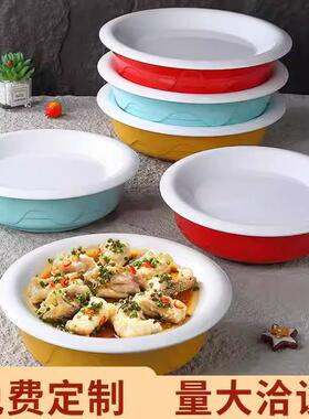 密餐厅饭店胺子红烧肉明炉餐具中式创盘意高PUZ脚温热菜盘塑料汤