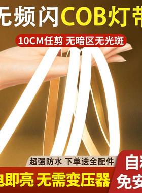 超亮coDb灯带LE高压20v户外防水厅吊顶自粘线2型JOC灯客家用软灯