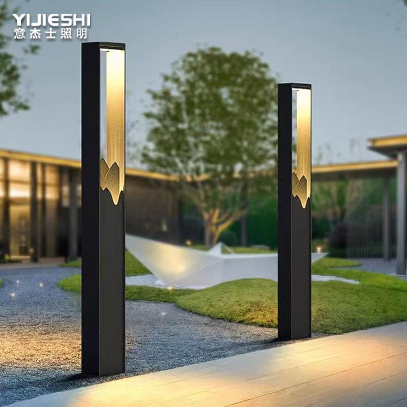 新中式落米地灯户外3网YJS-网红山水红花院园别墅艺术方形景观不