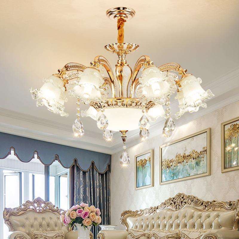 式欧吊灯见描述性创意客灯网红时尚厅朝个下防尘款现代简约水晶餐