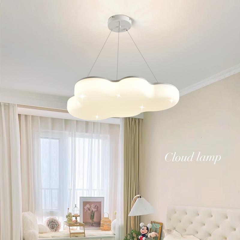 室灯奶油886风现代简灯温馨卧女孩儿童房吊网红约云朵主卧餐厅灯3