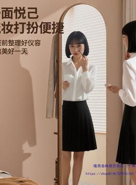 实架木全身镜落地镜用卧室可旋转移动试衣镜穿挂衣镜家子一100309
