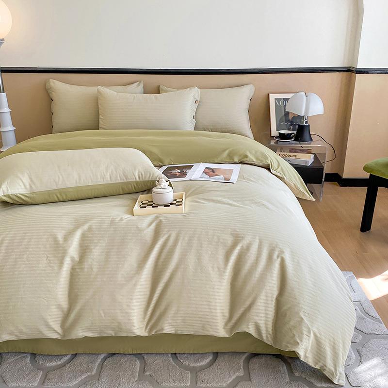 0支长绒棉四件套提花缎纯棉被被套南通6床SD-60S提上三件套全棉床