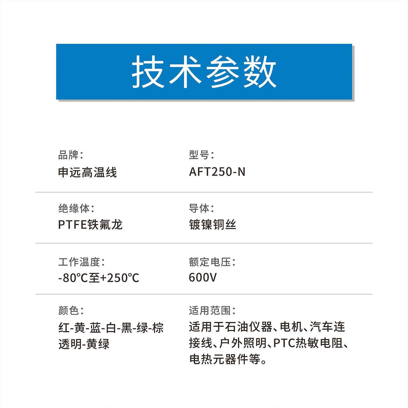 FT250-103N镀镍铜线PTFE折高温线2裂50℃抗开耐弯汽车线电A机引出