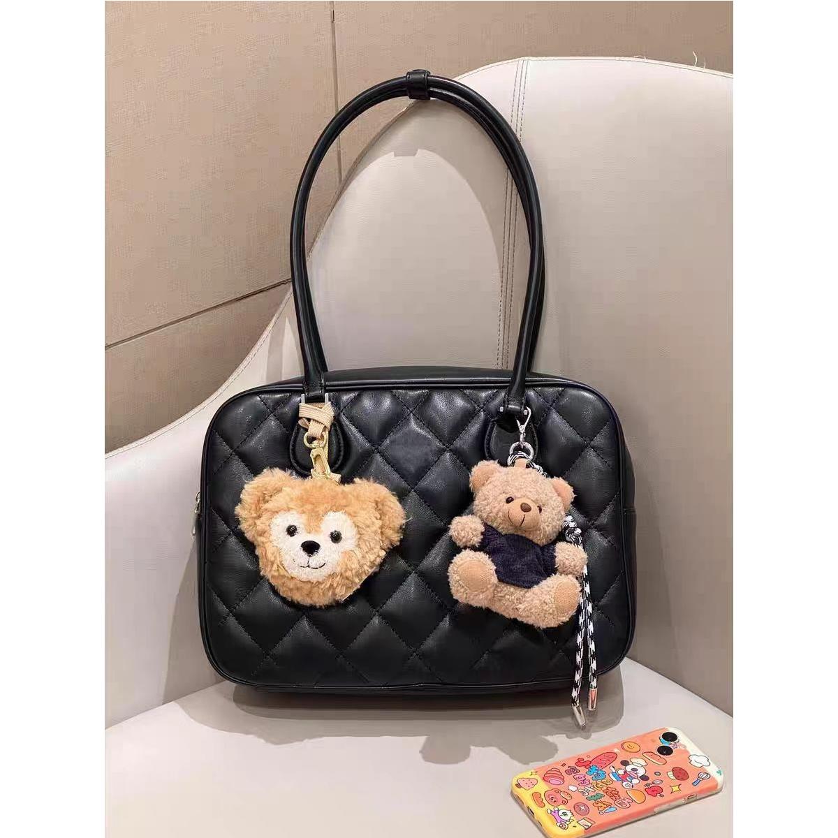 上班杂物小挎包感菱格单肩包女