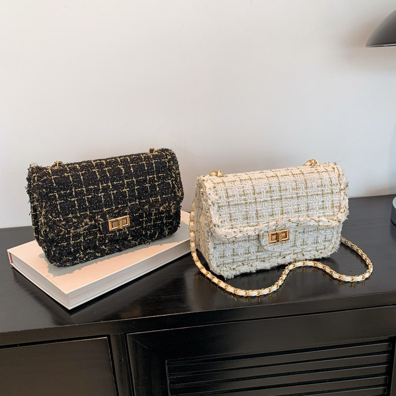 毛呢斜挎包编织轻奢小香风时尚呢子链条包女2024新款小包包手提,箱包皮具/热销女包/男包,小方包,淘宝优惠券,粉丝福利购,淘宝优惠卷