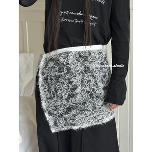 2025秋冬新款蕾丝屁帘女复古装饰气质叠穿围裙网纱半身裙披肩腰封