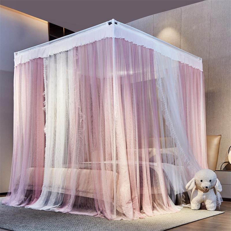 #架款纺双层加新密外撑式蚊KK35帐25烤漆雪加粗支宫廷三开门落地