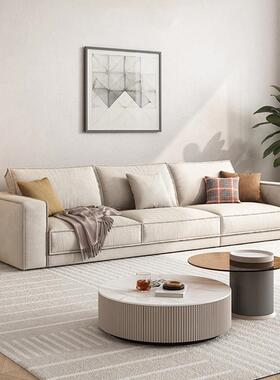 佛山绒布达佩斯防布猫WZA抓布艺沙发三人奶位油风直排豆腐块科技