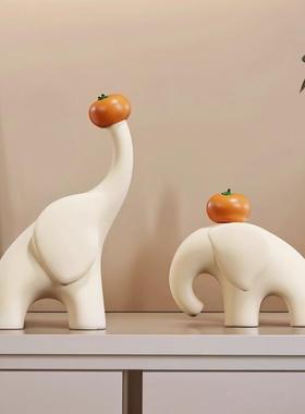 招财大象一代对c614垂鼻玄关摆酒柜电视约柜轻奢高档创意现简家居