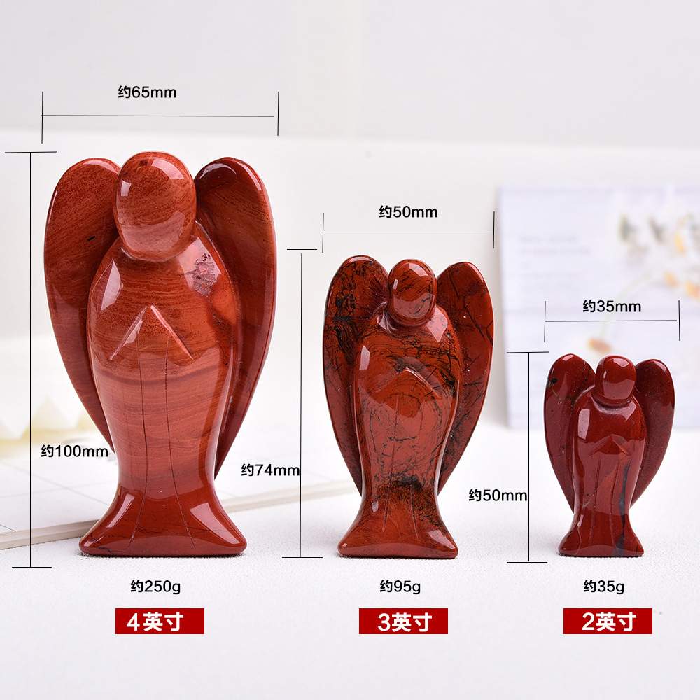 东海天然水晶半宝石4英寸天使能量石手工雕刻工艺品家居摆件