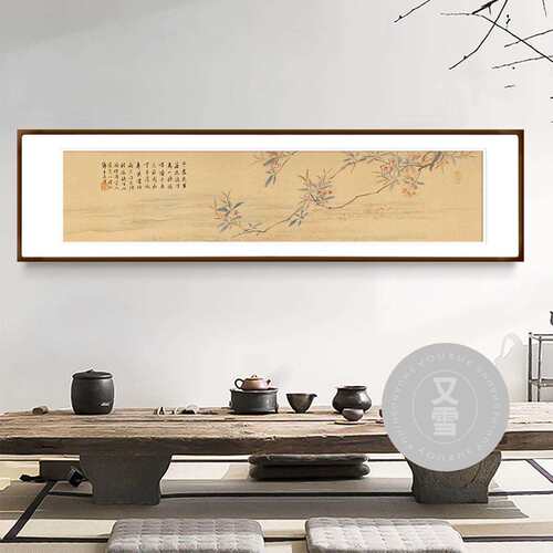 文徵明白书玉兰图卧室床头装画客厅新式茶Aika2541空间房中茶室名