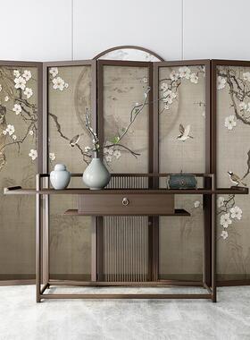 式屏风F96J578H隔断客厅入户玄酒店古典卧中室遮折挡家关用折叠实