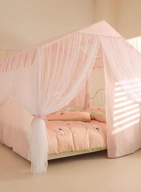 蚊帐卧AL102378室用家2025新款公主风幔纱叠免安装落床帘蚊地帐折