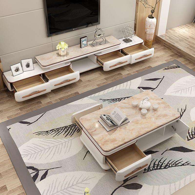 小户型新款2025现合代简电TBE视理柜岩板客厅大石家具茶约几组套