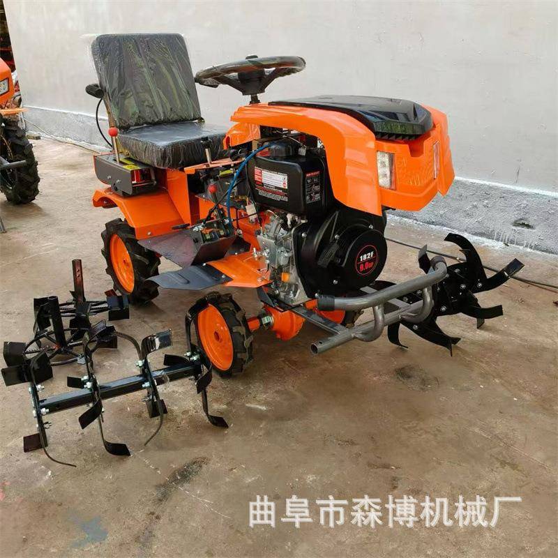 四坐式小型微耕机TFN水旱打农田用旋耕机乘荒地驱翻整松土除草开