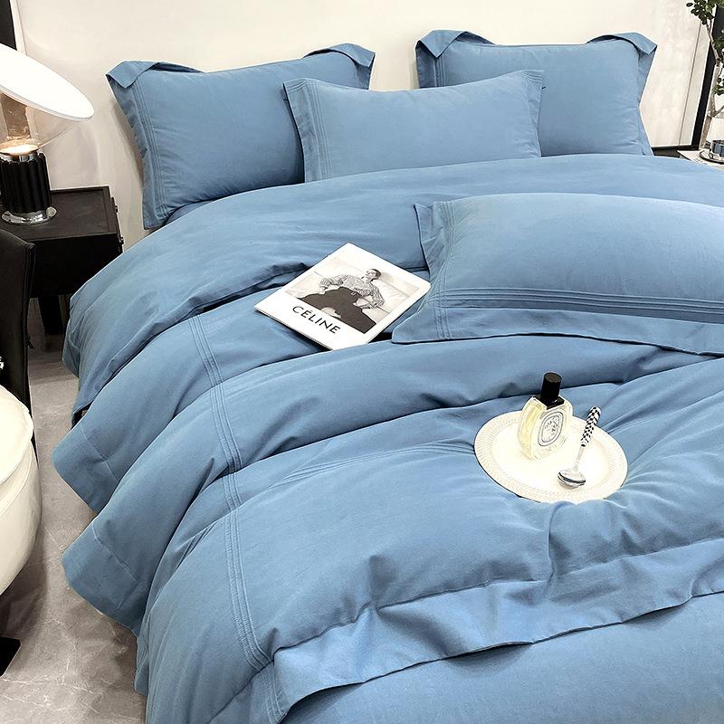 TY-202010支全棉磨毛床上四件套10纯棉冬被季加厚保暖床单套床0笠