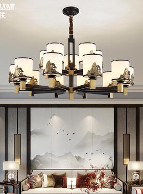 新中式吊吊灯气复式简楼客厅楼梯大餐厅卧室灯KAS别墅家用房间约