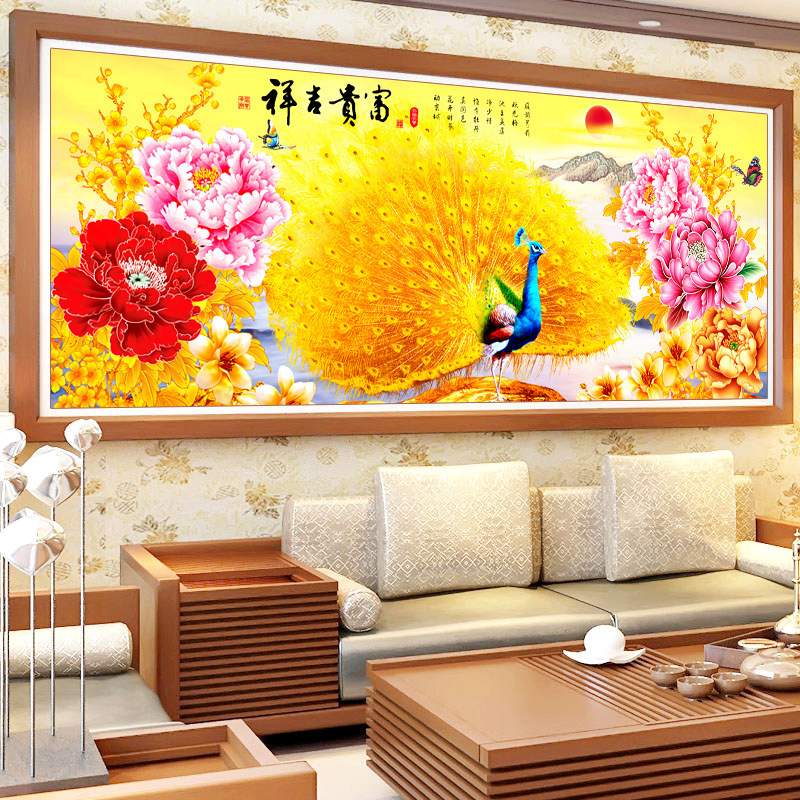 2019新款5D钻石画满钻客厅花开富贵吉祥牡丹贴钻画十字绣钻石绣