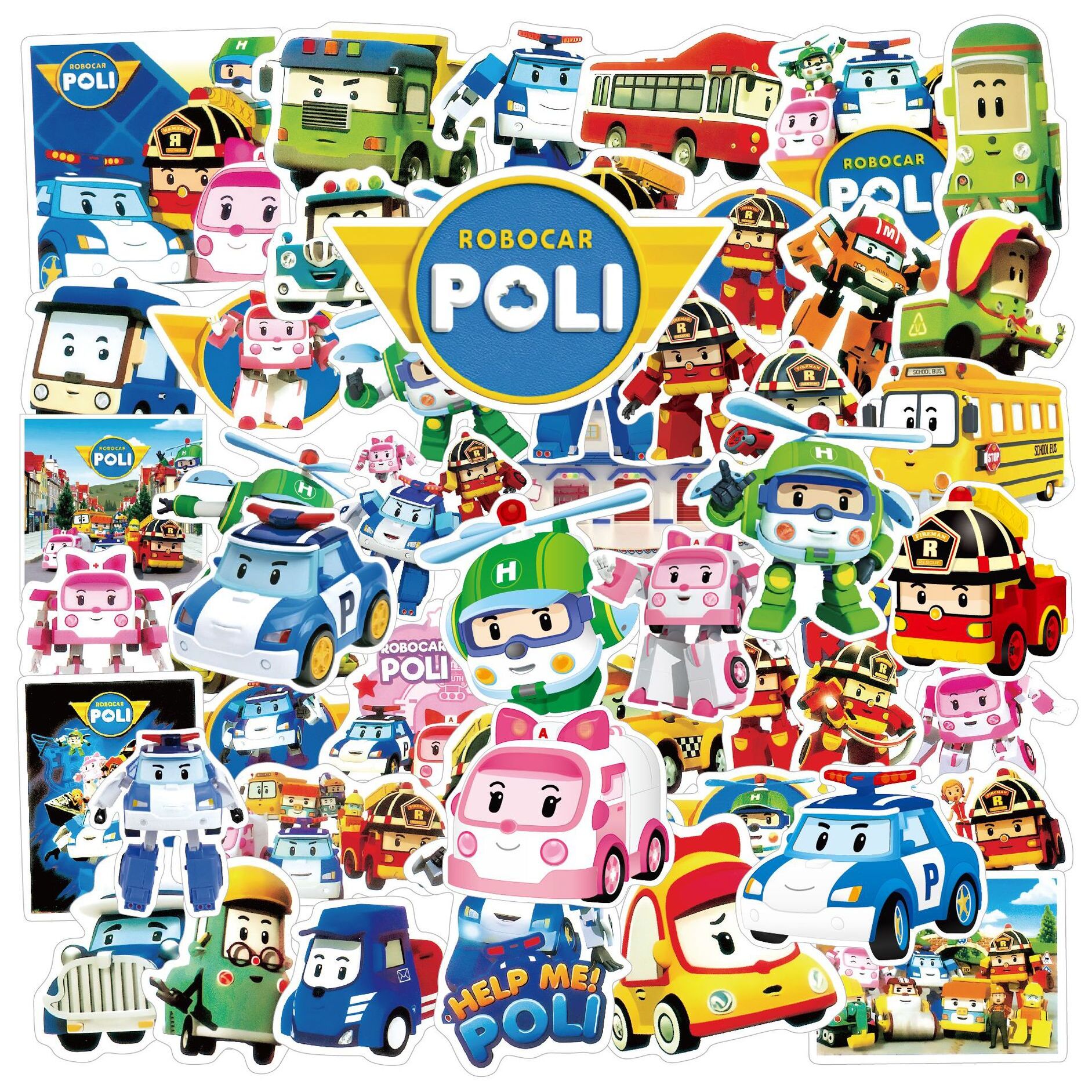 珀利变形车贴纸防水手账