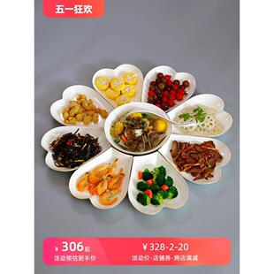 金边碟子餐盘 轻奢骨瓷团圆拼盘餐具盘子菜盘家用创意陶瓷碗盘套装