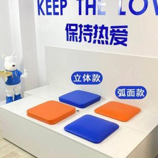 定做奶茶店甜品咖啡店餐厅卡座靠背软包坐垫海绵皮革方形座垫防水