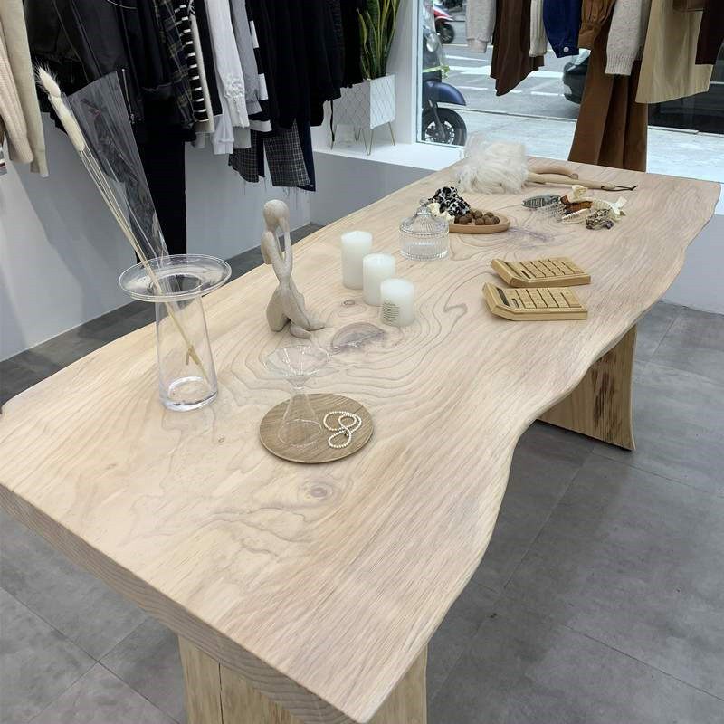 服装店展示桌高端实木流水台展示台中岛服装架鞋包童装橱窗长条桌