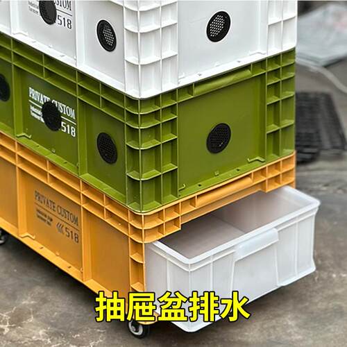 60x40超大龟背竹周转箱大别墅工业风可移动花箱大号花盆象耳芋盆