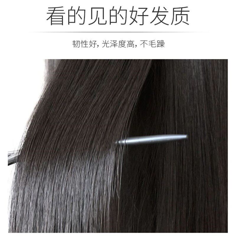 全真发蝴蝶结假发马尾女抓夹云朵卷低马尾长发真发扎发辫子卷发辫