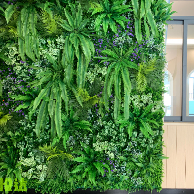 仿真立体植物墙绿植高端轻奢造景绿色塑料假花草墙面装饰室内隔断