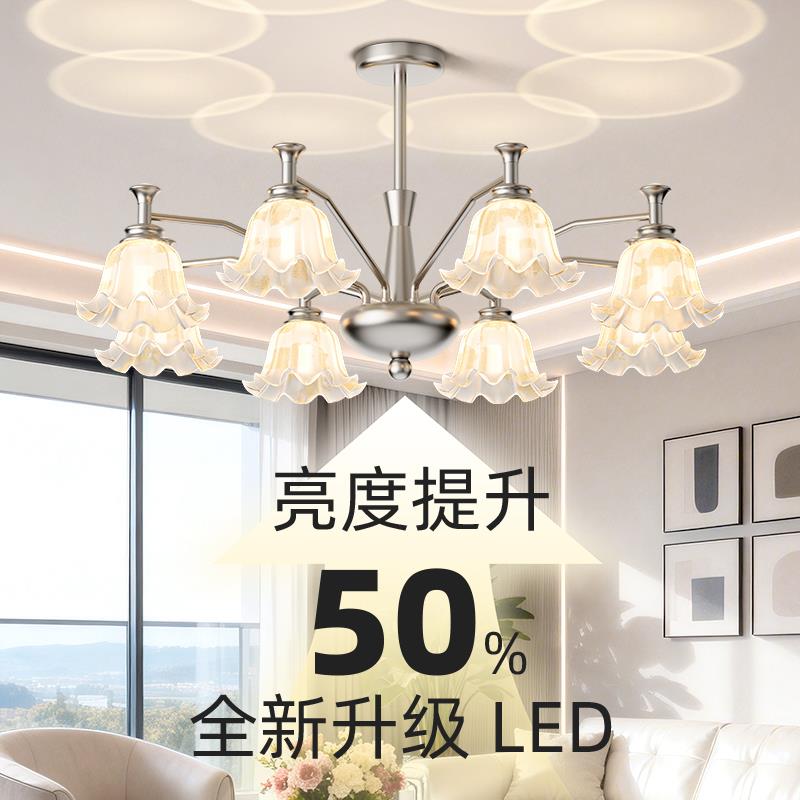 包豪斯客厅吊灯法式高级感大厅主灯2026新款护眼灯具全屋套餐组合